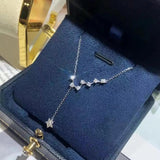 Diamond Star Long Necklace Pendant Elegant Charm Jewelry