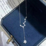 Diamond Star Long Necklace Pendant Elegant Charm Jewelry
