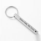 Personalized 3D Bar Keychain Engrave own phrase Keyring for husband boyfriend