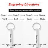 Personalized 3D Bar Keychain Engrave own phrase Keyring for husband boyfriend