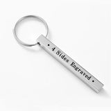 Personalized 3D Bar Keychain Engrave own phrase Keyring for husband boyfriend