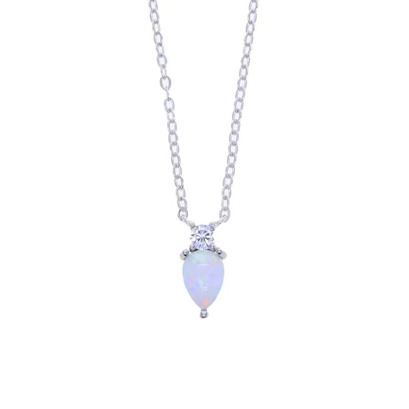 925 Silver Fire Opal Crown Pendant Necklace Wedding Jewelry