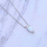 925 Silver Fire Opal Crown Pendant Necklace Wedding Jewelry
