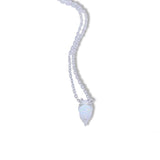 925 Silver Fire Opal Crown Pendant Necklace Wedding Jewelry