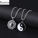 NC897 Titanium Steel Tai Chi Gossip Amulet Necklace