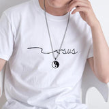 NC897 Titanium Steel Tai Chi Gossip Amulet Necklace