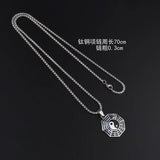 NC897 Titanium Steel Tai Chi Gossip Amulet Necklace