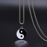 NC897 Titanium Steel Tai Chi Gossip Amulet Necklace