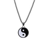 NC897 Titanium Steel Tai Chi Gossip Amulet Necklace