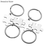 Stainless Steel Puzzle Key Chain Engraved Couple Keyring