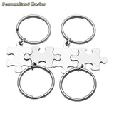 Stainless Steel Puzzle Key Chain Engraved Couple Keyring