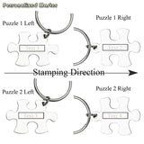 Stainless Steel Puzzle Key Chain Engraved Couple Keyring