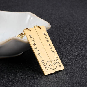 Engraved Love Letter Keychain Set for Couples