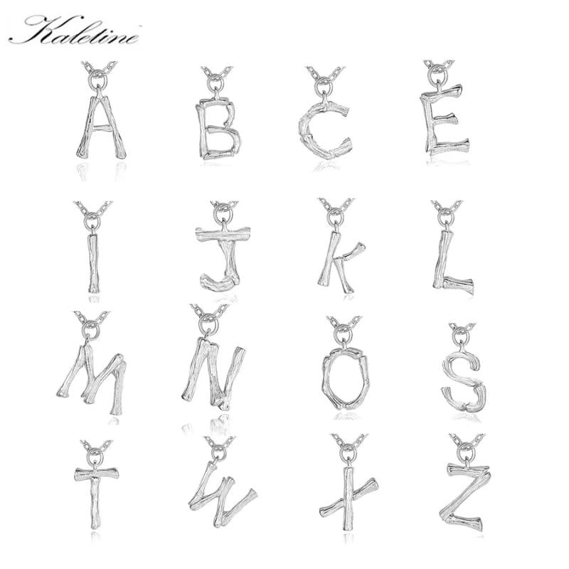 925 Silver Initial Letter Necklace CZ Jewelry Personalized