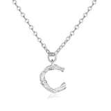 925 Silver Initial Letter Necklace CZ Jewelry Personalized