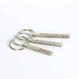 Cuboid Name Keychain Car Pendant Couple Gift