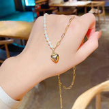 NC755 18KT Asymmetric Heart Pendant Necklace