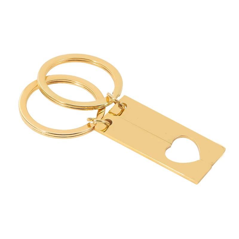 Couples Keychain Engraved Keyring Anniversary Gift