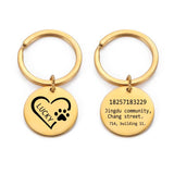 Sipuris Stainless Steel Pet Dog Engrave Name Plate Keychain