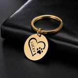 Sipuris Stainless Steel Pet Dog Engrave Name Plate Keychain