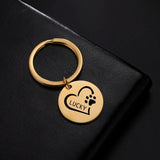 Sipuris Stainless Steel Pet Dog Engrave Name Plate Keychain