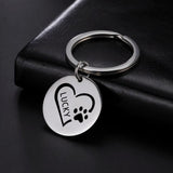 Sipuris Stainless Steel Pet Dog Engrave Name Plate Keychain