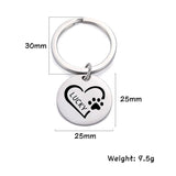 Sipuris Stainless Steel Pet Dog Engrave Name Plate Keychain
