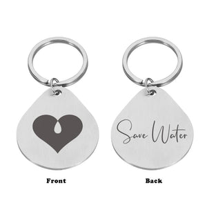 Water Droplet Shape Pendant Keychain Colorful Stainless Steel Keyring