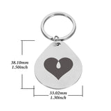 Water Droplet Shape Pendant Keychain Colorful Stainless Steel Keyring