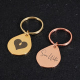 Water Droplet Shape Pendant Keychain Colorful Stainless Steel Keyring