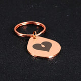 Water Droplet Shape Pendant Keychain Colorful Stainless Steel Keyring