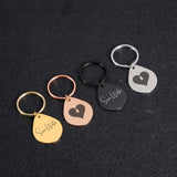 Water Droplet Shape Pendant Keychain Colorful Stainless Steel Keyring