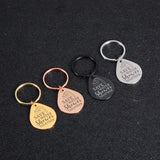 Water Droplet Shape Pendant Keychain Stainless Steel Keyring