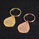 Water Droplet Shape Pendant Keychain Stainless Steel Keyring