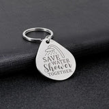 Water Droplet Shape Pendant Keychain Stainless Steel Keyring
