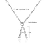 CZ Jewelry 925 Silver Necklace Girl Initial Letter