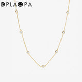 925 Silver Zircon CZ Choker Necklace Long Chain Wedding Crystal Jewels