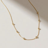 925 Silver Zircon CZ Choker Necklace Long Chain Wedding Crystal Jewels