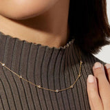 925 Silver Zircon CZ Choker Necklace Long Chain Wedding Crystal Jewels