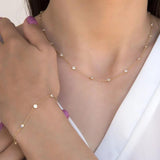 925 Silver Zircon CZ Choker Necklace Long Chain Wedding Crystal Jewels