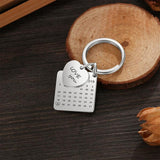 JewelOra Personalized Photo Keyring Name & Date Engraved Calendar