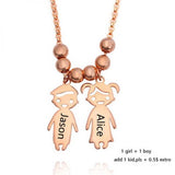 FLYANGEL Boy Girl DIY Engraved Name Necklace Jewelry Parents Memorial