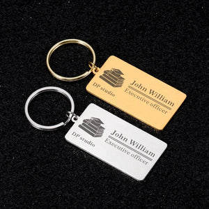 Industry Logo Keychains Personalized Studio Name Office For Coworker Leader Mana