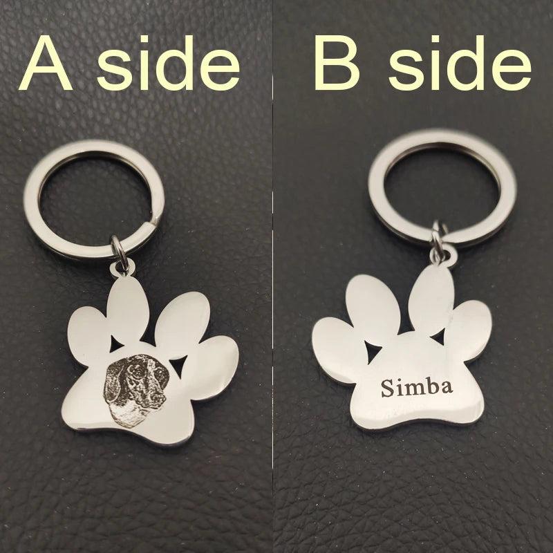 Custom Family Gift Keychain Engraved Photos Name Date Key Chain