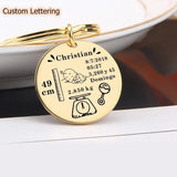 Custom Family Gift Keychain Engraved Photos Name Date Key Chain