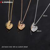 Custom Heart Photo Box Necklace - Engraved Stainless Steel