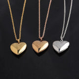 Custom Heart Photo Box Necklace - Engraved Stainless Steel