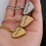 Custom Heart Photo Box Necklace - Engraved Stainless Steel