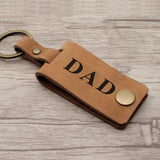 Personalised Dad Photo Keyring Leather Photo Keychain
