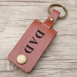 Personalised Dad Photo Keyring Leather Photo Keychain